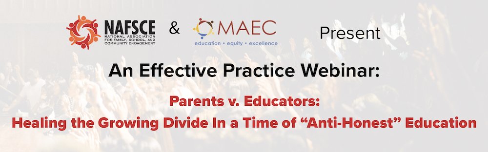 How can families and schools leverage their shared vision to strengthen school communities? 

Join CAFE and <a href="/NAFSCE/">NAFSCE</a> on June 13 at 3 pm (ET) for "Parents v. Educators: Healing the Growing Divide In a Time of 'Anti-Honest' Education" 

✍ Register today: bit.ly/43Hbxsf