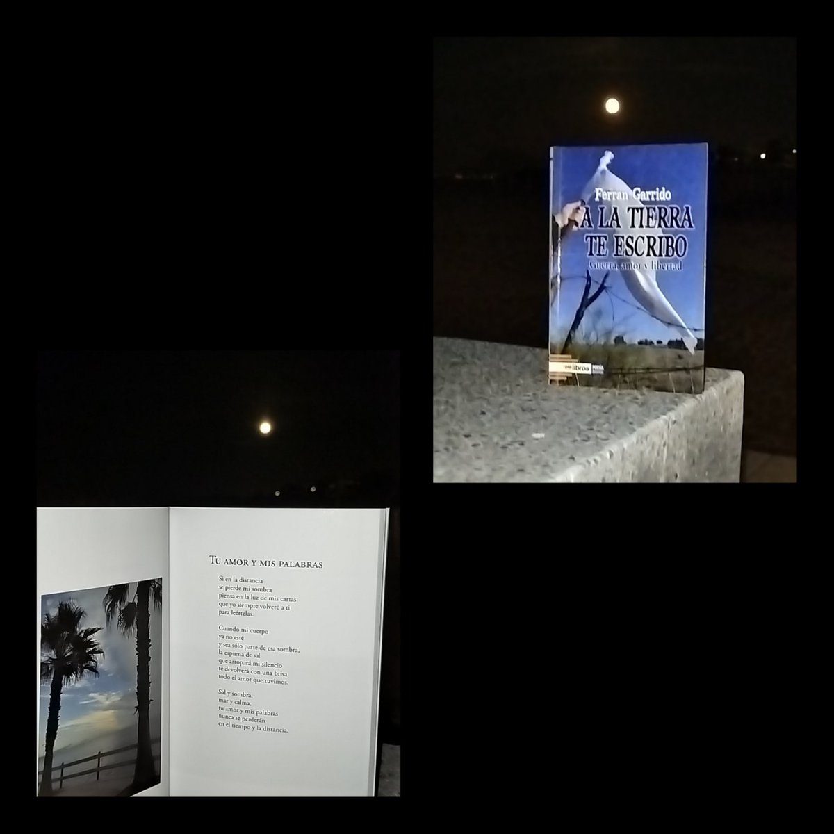 La luna...
Desde su libertad
nos ofrece
grandes titulares
cada día ♥️

Dedico el twuit a
@FerranGarrido 
Por su gran poemario
#AlaTierraTeEscribo

Recordar que está firmando su libro 📕
en la feria de Madrid
No os lo perdáis 👇