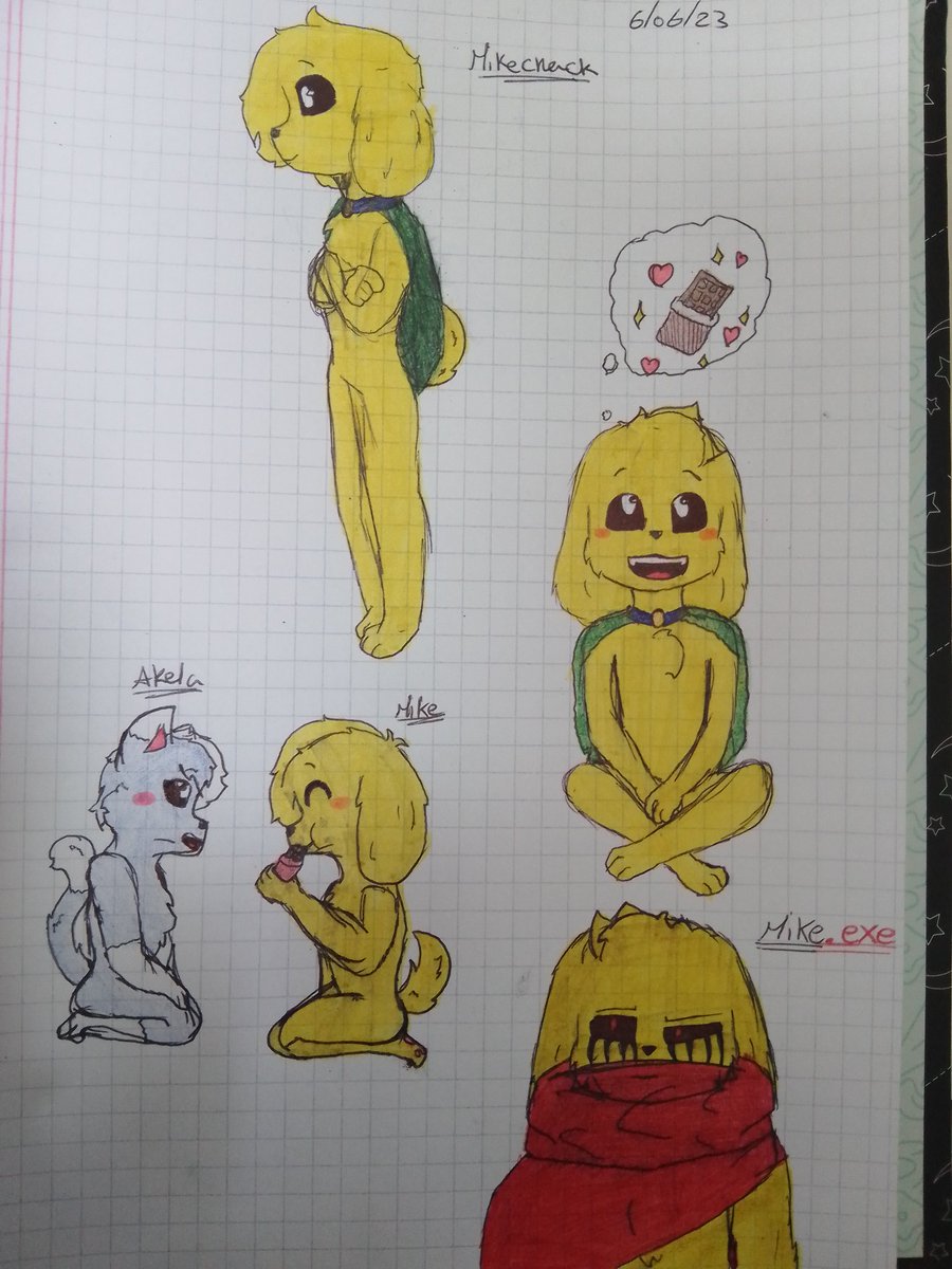 KrisTheWolf1's tweet photo. Aquí en la escuela haciendo dibujo, recorde a Mike y decidí hacerlo, que les parece? @MikecrackYT https://t.co/CILH1l28dF