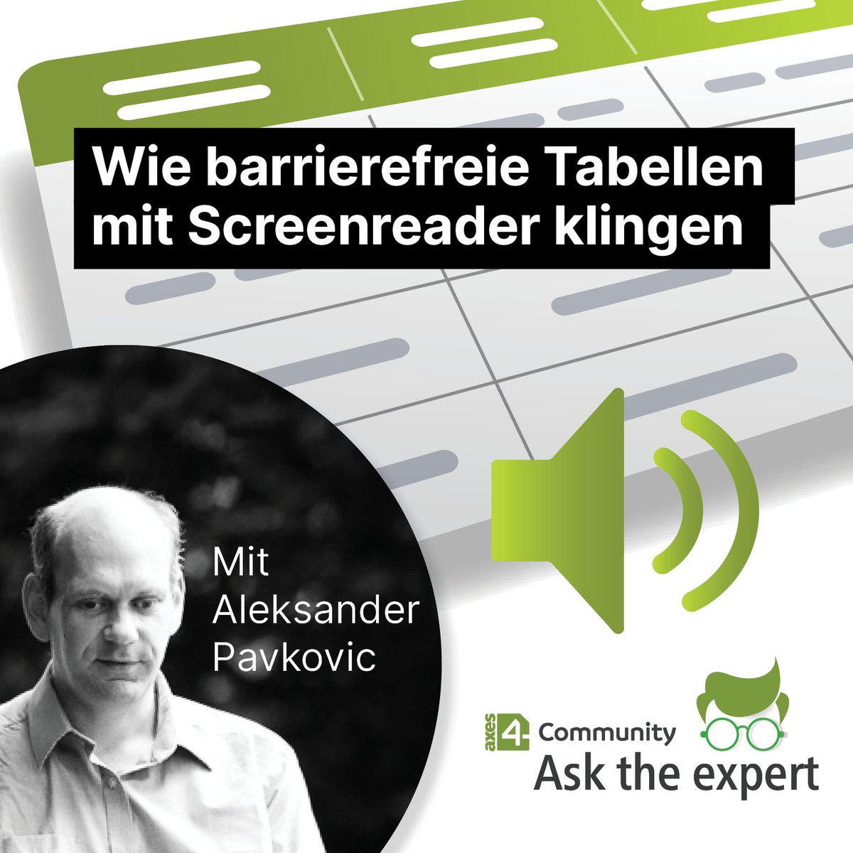 axes4 (@axespdf) on Twitter photo "Wie klingen barrierefreie Tabellen mit Screenreader" - das steht im Mittelpunkt unserer nächsten #AskTheExpert-Online-Session mit <a href="/SandiPavkovic/">Aleksander Pavkovič 🇸🇮</a> am Mittwoch, 07.06.2023, 15 bis 16 Uhr. Kostenlose Registrierung: events.teams.microsoft.com/event/a3f2f2b4…
#PDFUA #a11y "Wie klingen barrierefreie Tabellen mit Screenreader" - das steht im Mittelpunkt unserer nächsten #AskTheExpert-Online-Session mit <a href="/SandiPavkovic/">Aleksander Pavkovič 🇸🇮</a> am Mittwoch, 07.06.2023, 15 bis 16 Uhr. Kostenlose Registrierung: events.teams.microsoft.com/event/a3f2f2b4…
#PDFUA #a11y