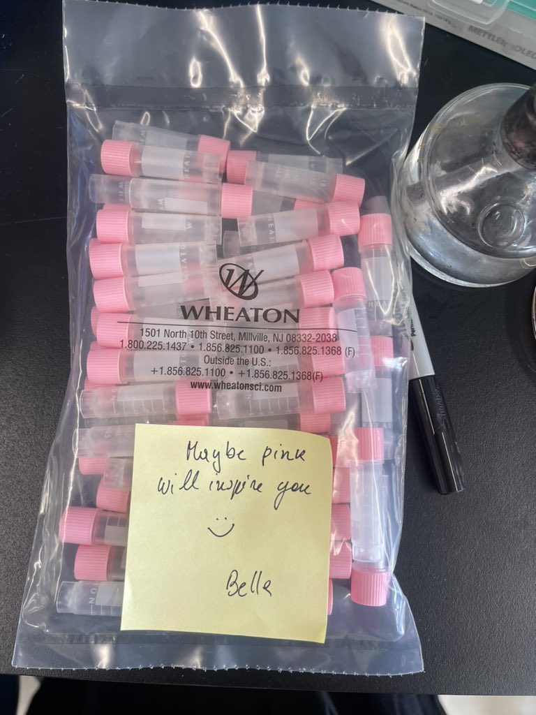 nancy_elchaar's tweet photo. Tuesday motivation: pink cryovials ✅🎀 https://t.co/3ki8cTpDBo