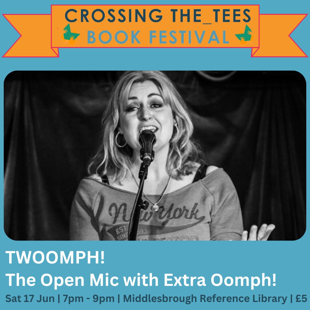 Crossing the Tees (@crossingthetees) on Twitter photo Join host Rue Collinge and the <a href="/PoetsTees/">TeesWomenPoets</a> for a night of live poetry, prose and shenanigans, with headline acts Hannah Davies and Bram David Jarman, plus 10 open mic slots up for grabs!
Book your ticket here: crossingthetees.org/whats_on/twoom… Join host Rue Collinge and the <a href="/PoetsTees/">TeesWomenPoets</a> for a night of live poetry, prose and shenanigans, with headline acts Hannah Davies and Bram David Jarman, plus 10 open mic slots up for grabs!
Book your ticket here: crossingthetees.org/whats_on/twoom…