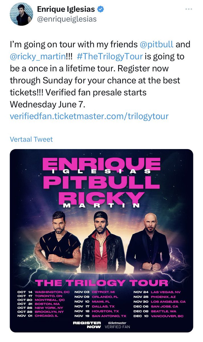 VanHoorick's tweet photo. @CelisJorren @enriqueiglesias @pitbull Legends say da de jorren diejen tour geregeld hee https://t.co/Z03FueePYg