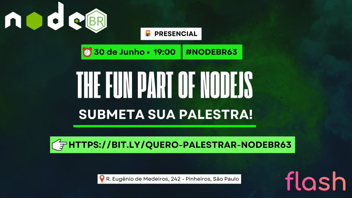 nodebr's tweet image. Você já desenvolveu ou faz parte de algum projeto divertido e diferente usando NodeJS?

BORA SUBMETER TALK!

Nosso encontro será com o tema: The Fun Part Of NodeJS 🎉

bit.ly/quero-palestra…

RT PRA AJUDAR