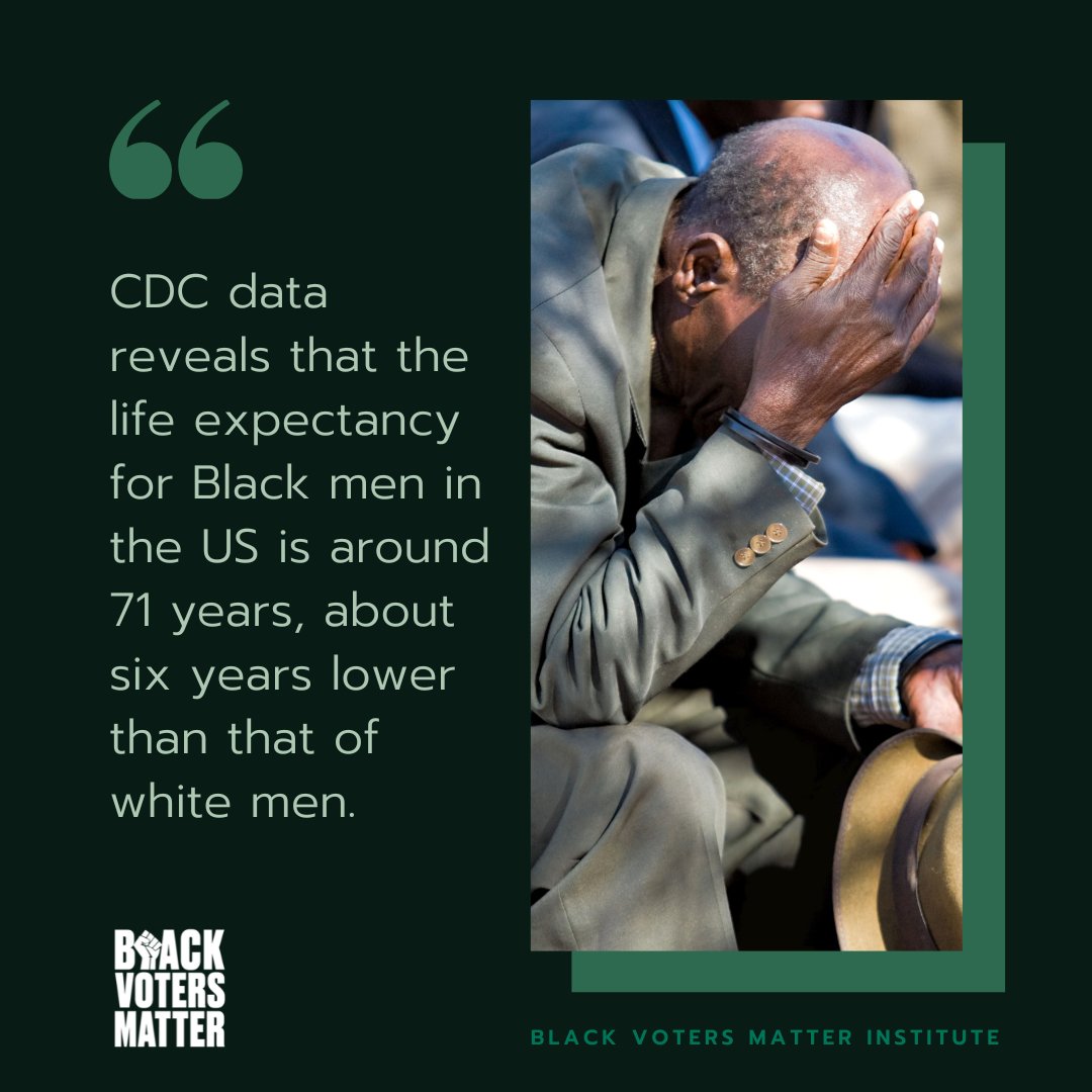 🗣️ During #MensHealthAwareness Month, we fight for healthcare equity for Black men. Their life expectancy is 6 years shorter than white men according to the CDC. Let's make a change! Learn more and join the movement: bit.ly/42BkaoJ