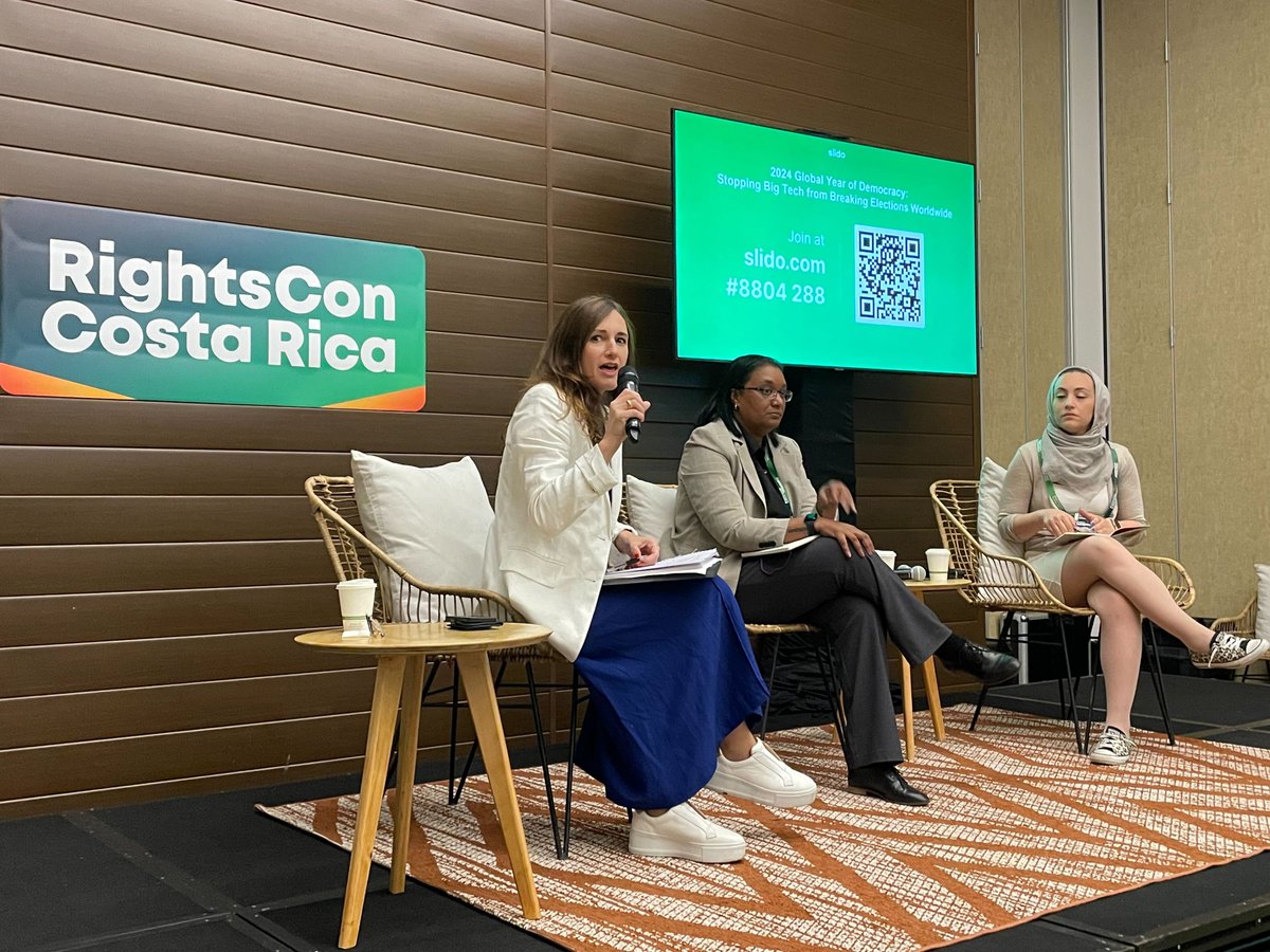 "Over 70 countries are going to elections in 2024, the biggest cycle of elections this century and when social media has never been more prominent." 

Digital Action's Director of Campaigns <a href="/alexpardal/">Alexandra Pardal</a> sets the scene at #RightsCon