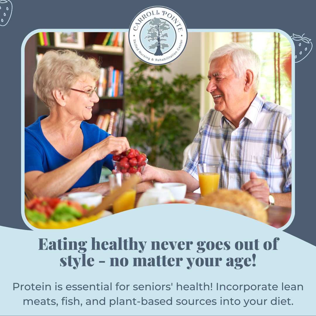 No matter your age, make protein a delicious part of your diet! From lean meats to fish and plant-based sources, let's energize our bodies and savor the flavors of a nutritious lifestyle! 

#ProteinPower #HealthyEating #StayStrongStayHealthy #NutritionMatters