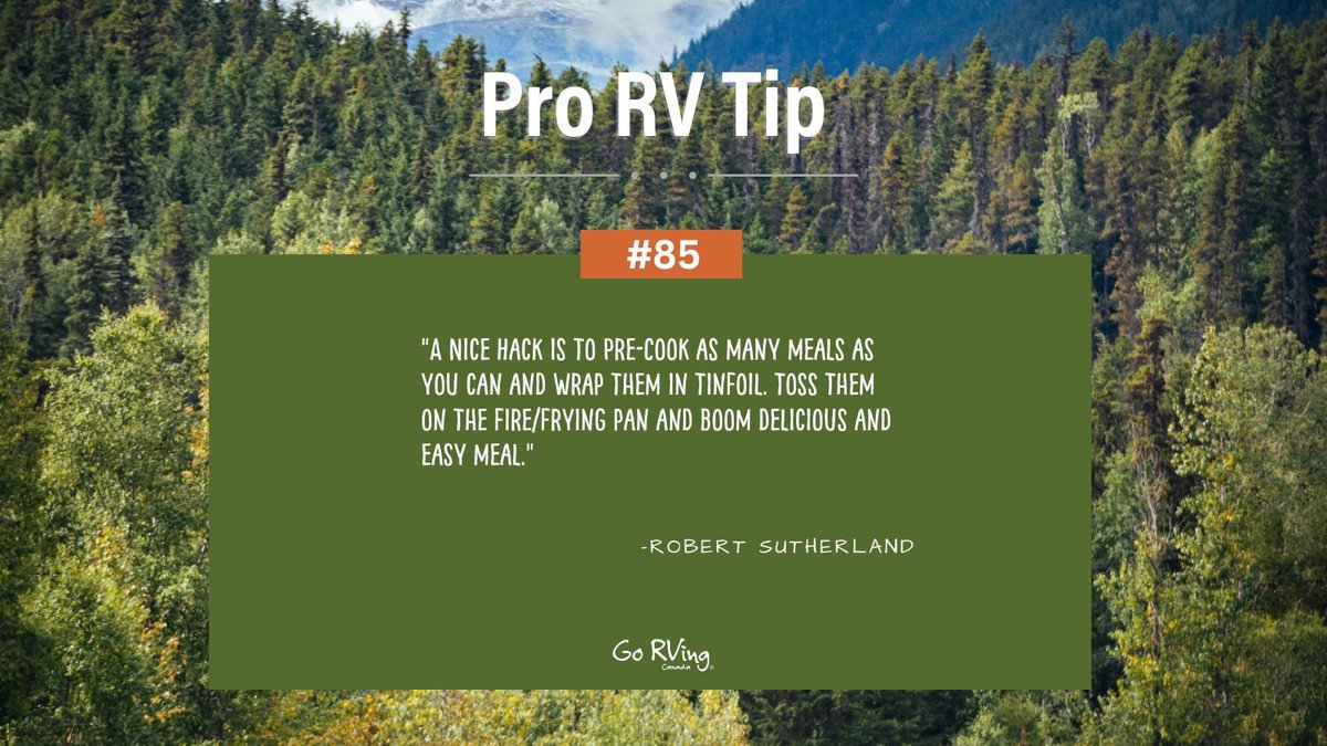 Anything that makes mealtime easier, especially for a larger crowd of RVers.

Thank you, Robert!

#GoRVingCanada #ProTipTuesday #RVLife #RVLifestyle #RVLiving