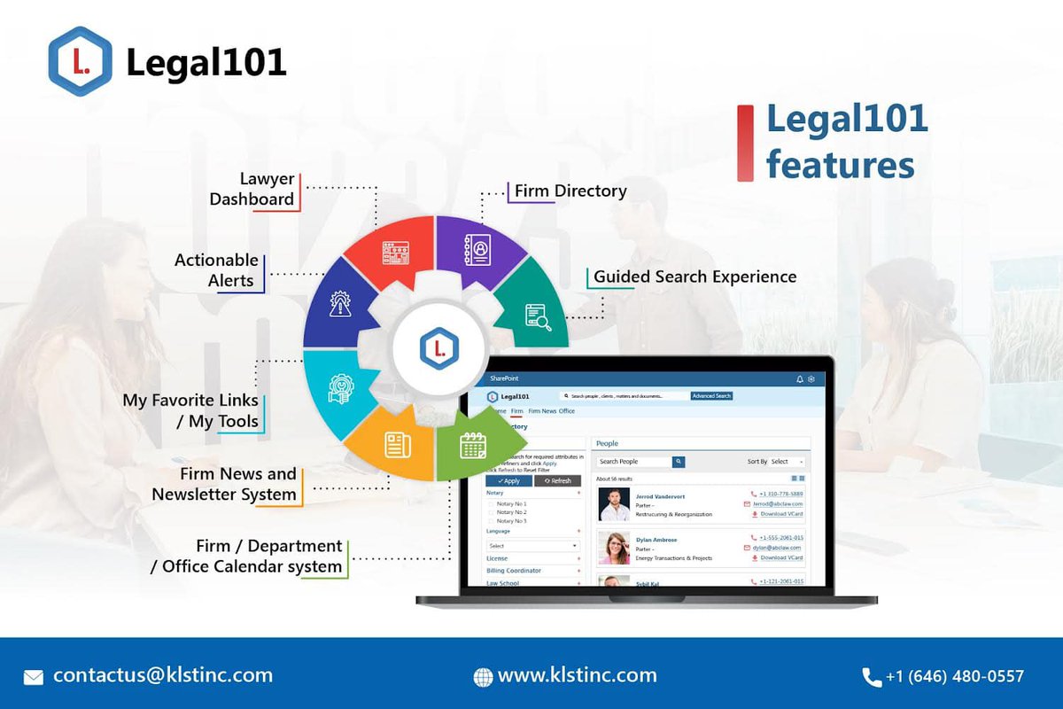 Legal101: An Intranet solution designed for law firms looking for rapid deployment of a modern mobile-first SharePoint Intranet

klstinc.com/legal101

#intranet #intranetsolutions #softwaresolutions #attorneys #lawtech #legaltech #lawfirm #lawfirms #lawyers #legal #legaltech
