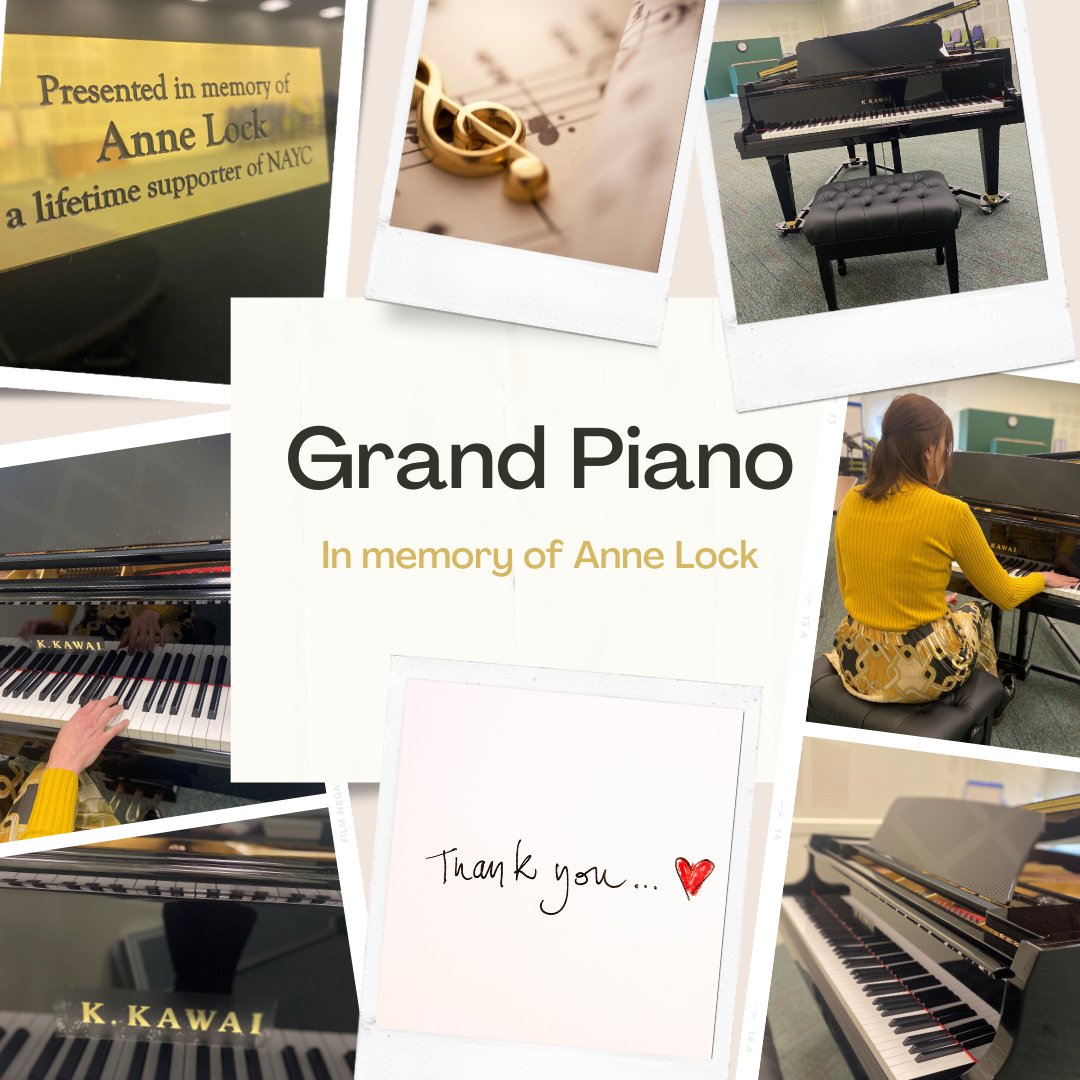 We have kindly been gifted a beautiful Grand Piano in memory of Anne Lock, from her family.
Anne Lock, was a lifetime supporter of NAYC and former headmistress of Northampton School for Girls from 1966 -1988.
Thank you Anne, your memory lives on.