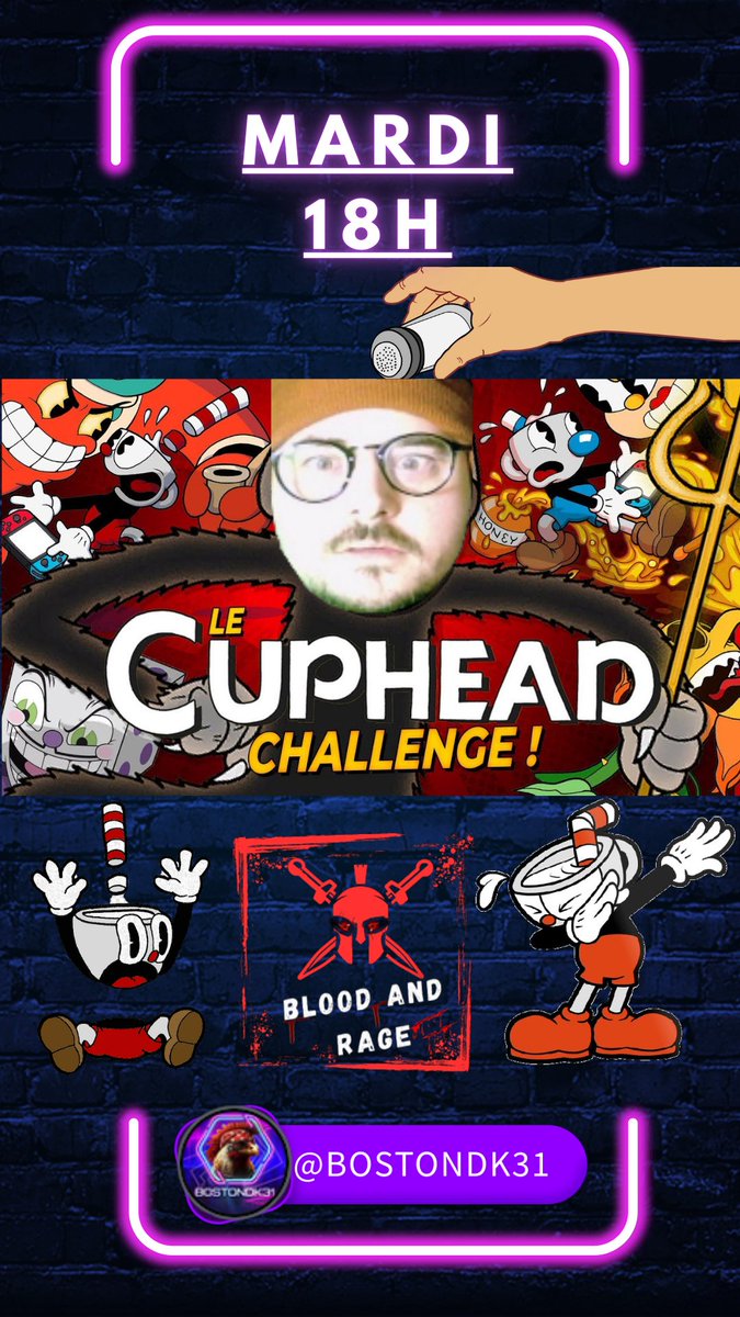 Hello les poulets,  
Ce soir 18h c'est le CUPHEAD CHALLENGE ile aquarelle 3 let's go baby !!!
Twitch.tv/bostondk31 🎉
<a href="/RT4French/">FrenchRT</a> <a href="/RTtwitchFR/">RT Twitch FR</a> @RTStreamee <a href="/PetitsStreams/">SoutienPetitsStreams</a> <a href="/PtitTwitchFR/">Le P'tit Twitch FR - Bot 🚀</a> <a href="/BotStreamer/">StreamerBotFR</a>