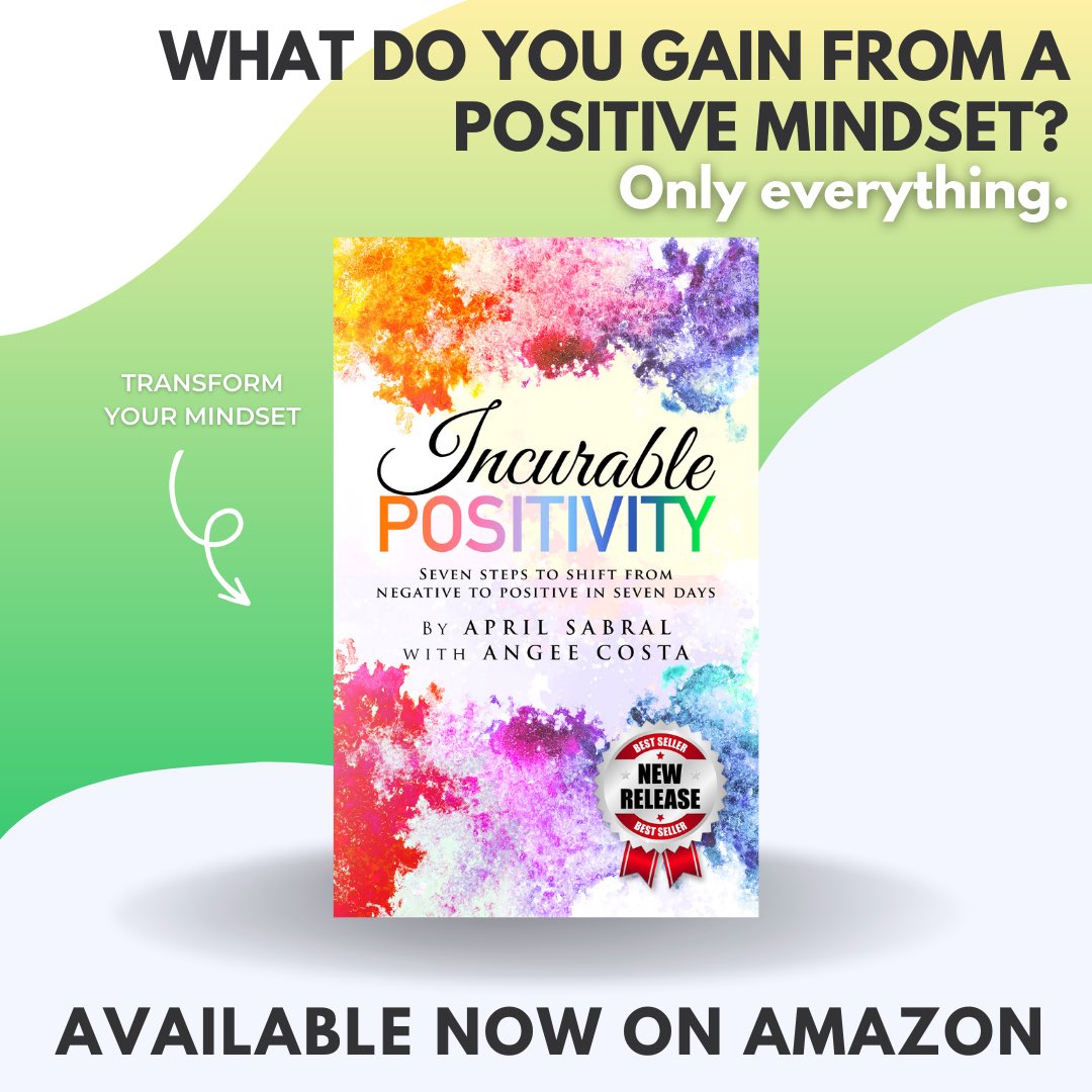 What would positivity do for your
life? What would change in your day-to-day if you weren't weighed down by negative thinking?

Incurable Positivity helps you explore what a changed mind could do for you.

#BookRecommendations #Mindset #positivity