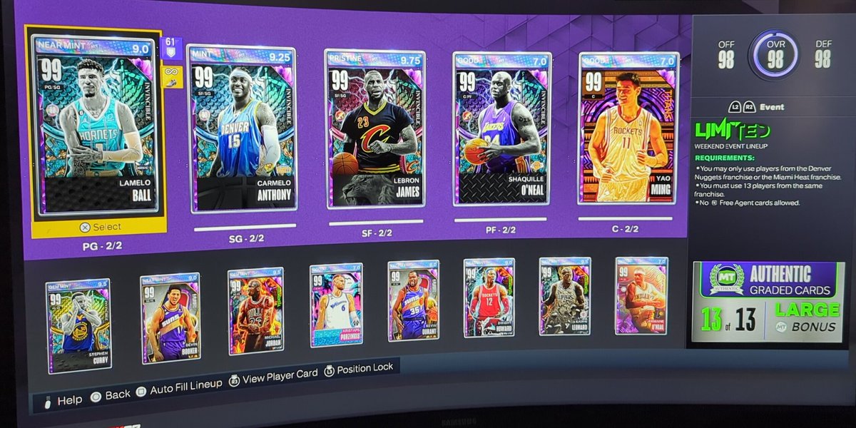 @OGKutthroat @NBA2K_MyTEAM Only played a week Rated my team 1-10