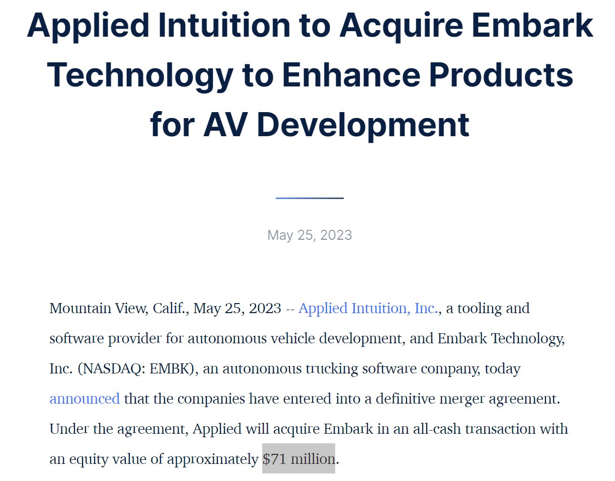 Applied Intuition to Acquire Embark Technology to Enhance Products for AV  Development