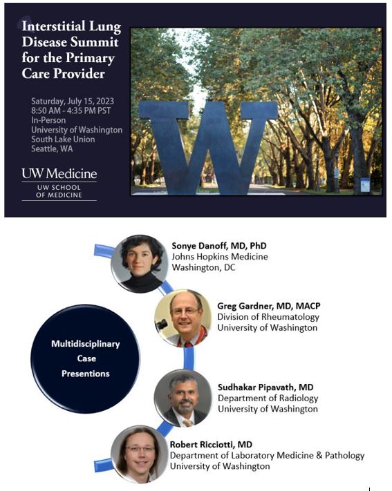 ILD Summit - Thanks to grant funds, LOW registration rates – register today! uw.cloud-cme.com/MJ2402 @UWMedicine @Spipavath @ricciotr @UWDEOHS @uwlabmedpath @uwpccm @UW_DGIM @uwfm #InterstitialLungDisease #PulmonaryFibrosis #ILD @GaneshRaghuMD1 @fac_uw @UWDeptMedicine