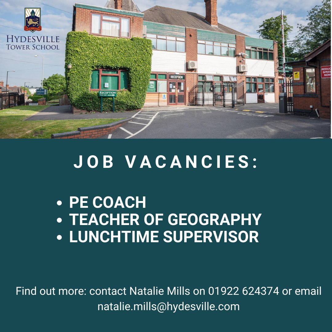 We are currently recruiting for a number of positions across Hydesville. Please see our websitefor more information and to download an application form:
hydesville.com/about-us/job-v…
#jobsinwalsall #Hydesvillefamily #teachingjobs #schooljobs #walsall