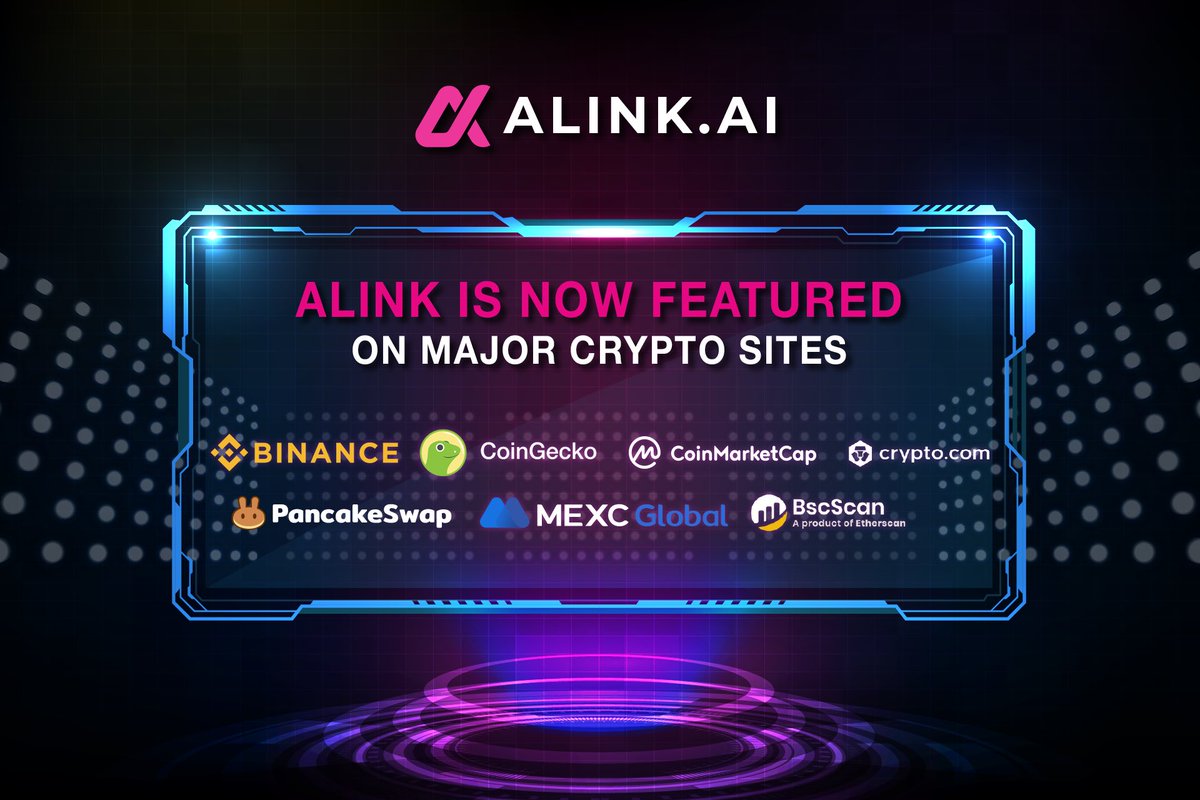 ALINK_AI's tweet photo. $ALINK is now featured on major crypto sites

#Bscchain 
#binance 
#CoinMarketcap 
#CoinGecko 
#PancakeSwap 
#XTexchange 
#MEXC 
#Solidity 
#pinsale 

#DApp #Stage3 #ALINK #10xgems https://t.co/OBKKskJLuh