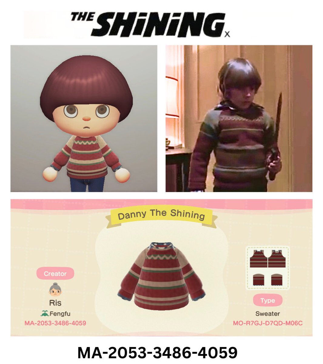 It’s okay to wear the sweater, just don’t ask about Room 237 🤫. #ACNH #AnimalCrossing #TheShining