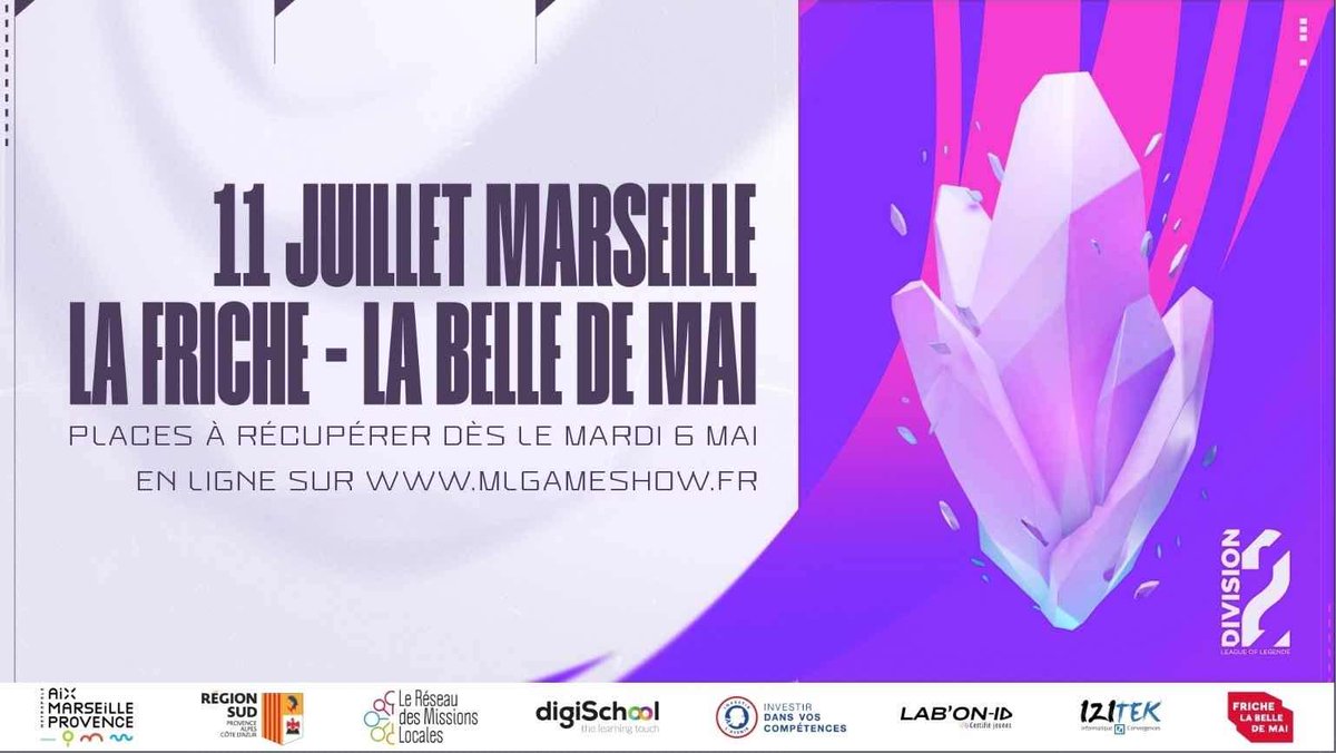 Les places pour le #Div2Day sont enfin disponibles en ligne !
C'est gratuit alors n'hésitez pas 💜
👉 mlgameshow.fr
