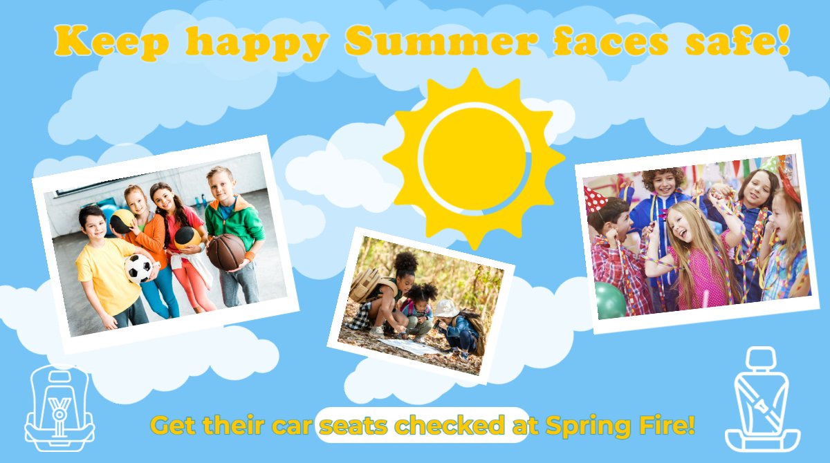 Summer fun should be safe fun -- including the ride over. Make your free appointment now to get your kids car seats checked on Wednesday, June 21 from 10a-1p at Spring Fire Station 77 on Cypresswood: freeseatcheck.as.me/Spring 
#carseatssavelives #carseatsafety #safekids #springtx