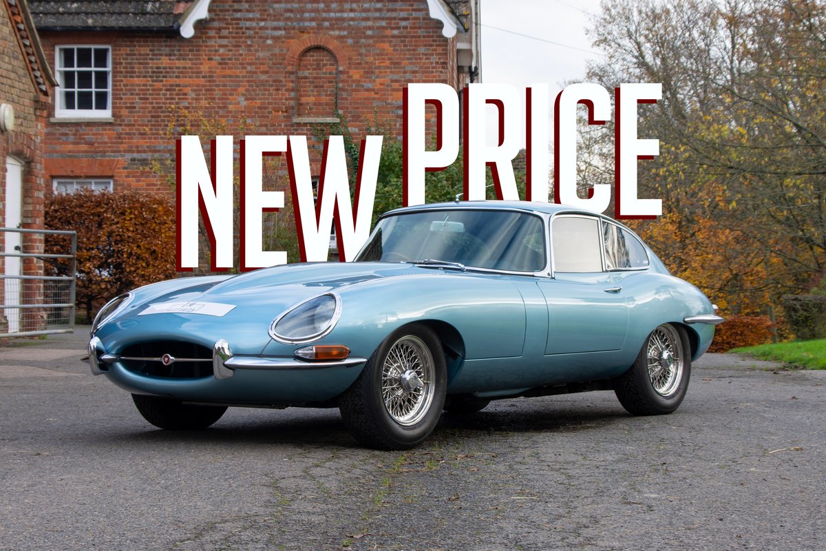 DmHistorics's tweet photo. Brand new price for this stunning 1963 Jaguar E-type Series 1 Coupe. A fabulous UK right-hand drive example, fitted with uprated cooling, electric power steering, high torque starter, A/C, and much more. Now price at £125,000 - Enquire today: https://t.co/KJKN29rJmv #jaguaretype https://t.co/pXQl98UMYo