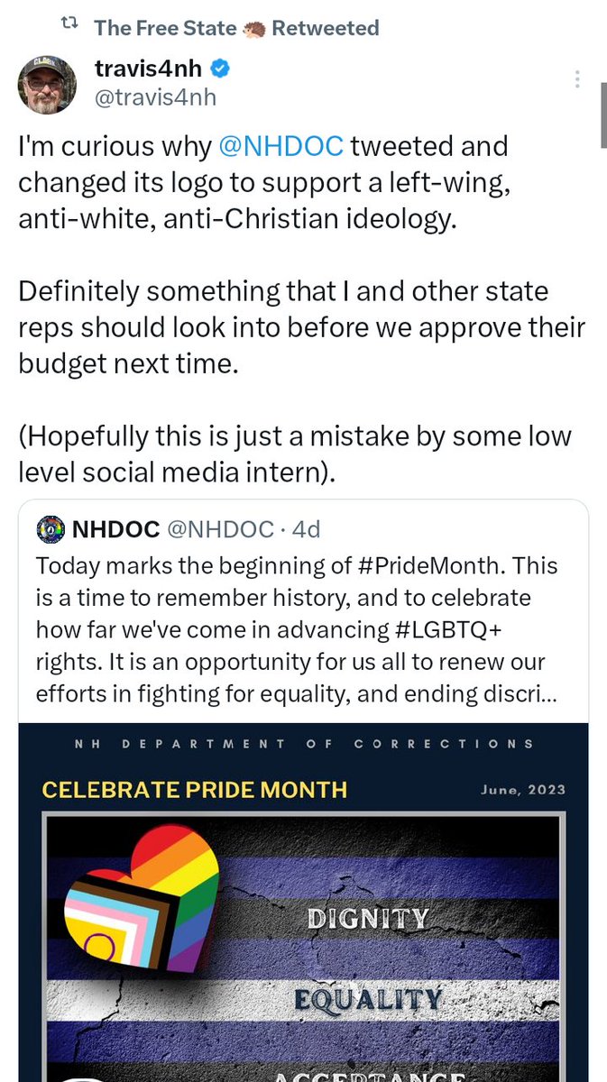In case there was any confusion left, the Free Hate Project now openly shares anti-LGBT+ messaging (from GOP state reps)  on their official social media #FreeHateProject #NHPolitics