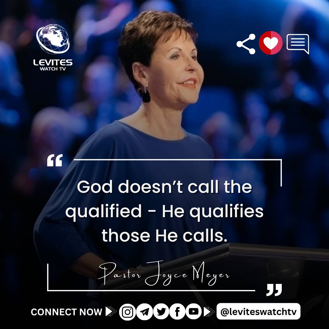 leviteswatchtv's tweet photo. “God doesn’t call the qualified - He qualifies those He calls.” - Pastor Joyce Meyer

#joycemeyer #leviteswatchtv https://t.co/xngV2KdfZz