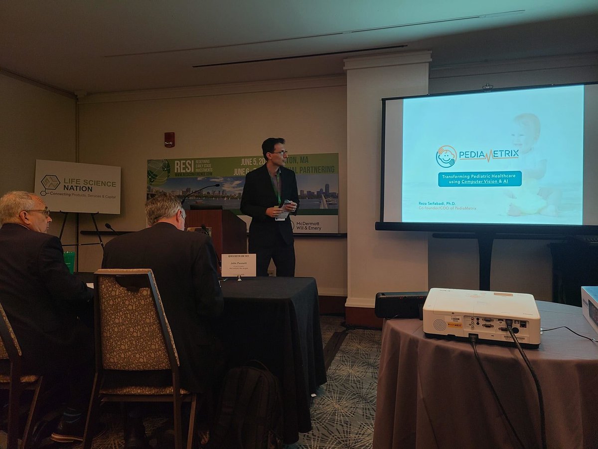 PediaMetrix_Inc's tweet photo. We had a successful experience at the 2023 #RESI Conference in Boston! @Reza_Seifabdi pitched our #AI and #computervision platform to a panel of investors, and we had the pleasure of connecting with great individuals! It was great to meet with you @evagarland_egc and #gregfischer https://t.co/G8KurXSTka