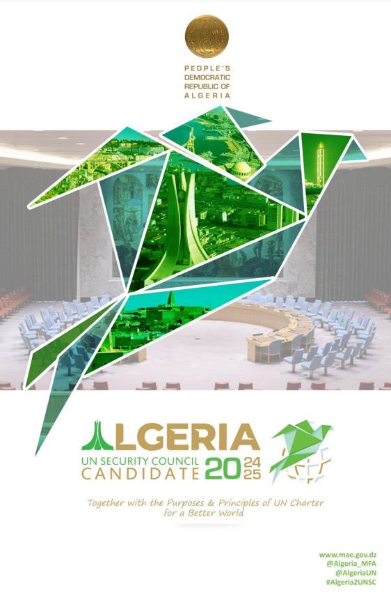 LitimMehdi's tweet photo. Un nouveau chapitre prometteur commence pour l'Algérie, élue à l’instant membre non permanent du Conseil de sécurité de l'ONU pour la période 2024-2025. 

Une nouvelle reconnaissance de son engagement en faveur de la paix et de la sécurité mondiales 🎉🌍🇩🇿 https://t.co/WRK85yPpiH
