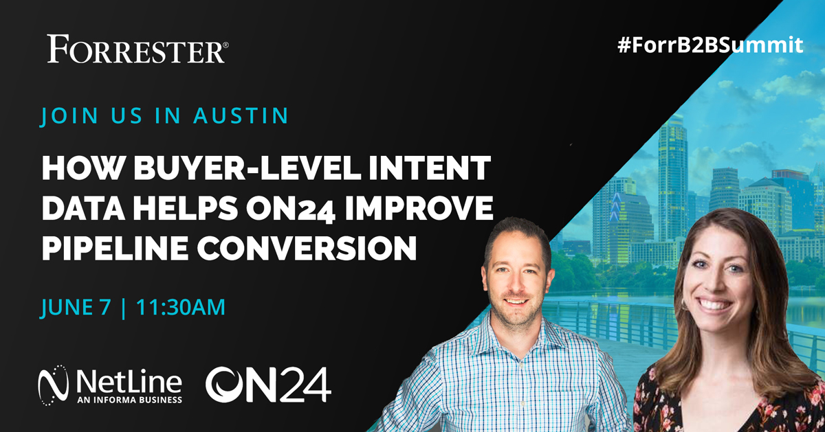 Good morning, Austin! The NetLine team is all settled in for Day 2 of #ForrB2BSummit! 

Yesterday was quite the day:
🚀We launched INTENTIVE
📸Took lots of pics with Luna 👩‍🚀
🎁Signed up lots of folks for our $250 giveaways

And today, we talk about tomorrow's session with <a href="/ON24/">ON24</a>!