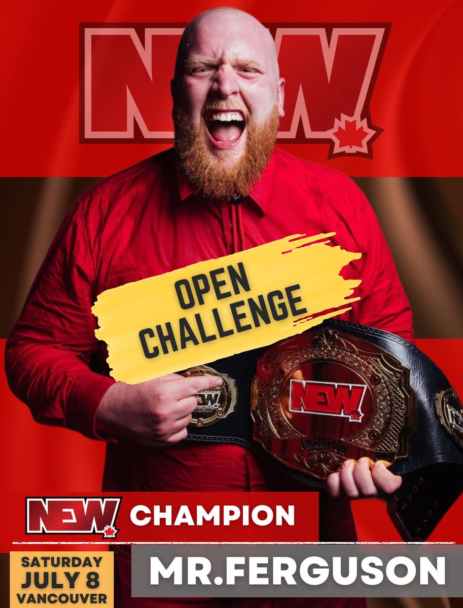 Nation Extreme Wrestling has approved the request submitted by Mr. Ferguson to offer up a Championship match to anyone he sees fit to wrestle on Saturday, July 8.

Anyone on the NEW roster can now set their sights on #NEW13 if they so desire.

TICKETS: nationextremewrestling.com