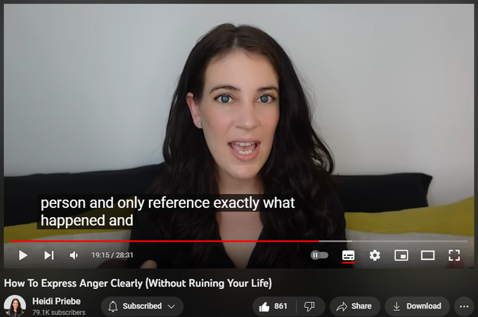 How To Express Anger Clearly (Without Ruining Your Life)
https://www.youtube.com/watch?v=iz1h1fUCbBA
expressing it and giving other person opportunity to work with us to find solution.
If fails – figure to keep us safe not to walk in same situation in same place.
Instant response to please that person. After in the future we recognize we were actually really angry.
I didn't realize I felt this angry at the time that it was happening. In that moment I was having a freeze response. We have fear response what will happen in the moment if we express our anger so our body freezes, fawns, flees the situation
This is not good or bad thing. It is adaptive response to keep safe early on. Use it as information. Start noticing the next time I feel frozen, off but I can't quite put finger what it is, is it possible I feel anger but not safe in this situation.
Doesn't mean that present moment is appropriate to express anger. It means you'll become more precise at pinpointing what is you're angry ab