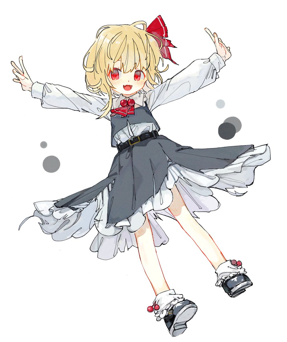 rumia 1girl blonde hair solo red eyes shirt skirt red ascot  illustration images
