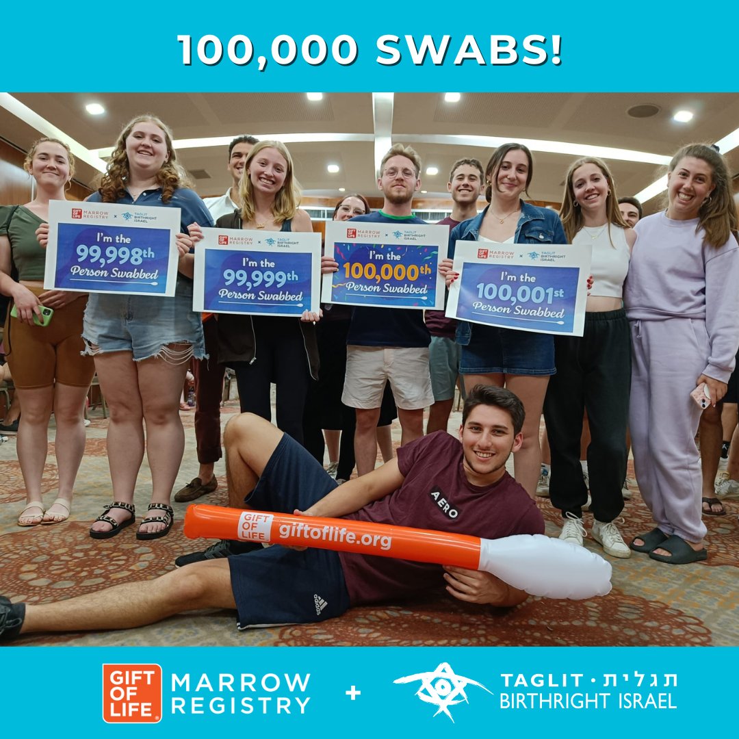 👇 BIG NEWS 👇 

@Birthright has just added it's 100,000 lifesaving donor to the registry 🎊! 

Learn more about our recruitment partner: giftoflife.org/dc/BRI

#Swab2Save #CureBloodCancer