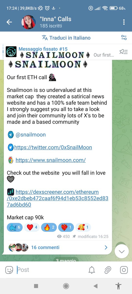 What an honor <a href="/elonmusk/">Elon Musk</a>  replied to snailmoon an i gave a shout out to  them  at 90k on my tg t.me/Inna_Calls  join now don't miss anymore of that