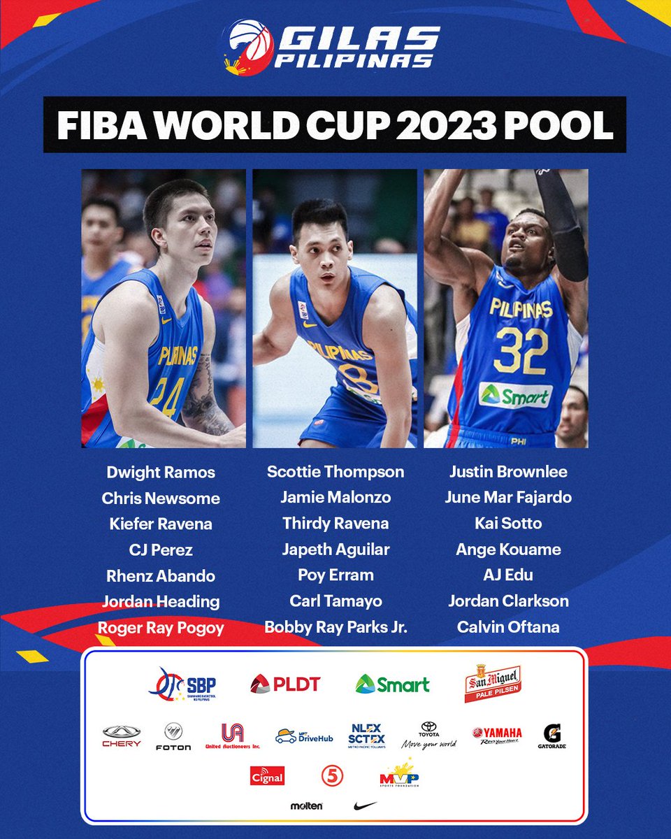 Samahang Basketbol ng Pilipinas announces the 21-man Gilas roster who will play for the country in the FIBA Basketball World Cup in August. (📷: <a href="/officialSBPinc/">SBP</a>)