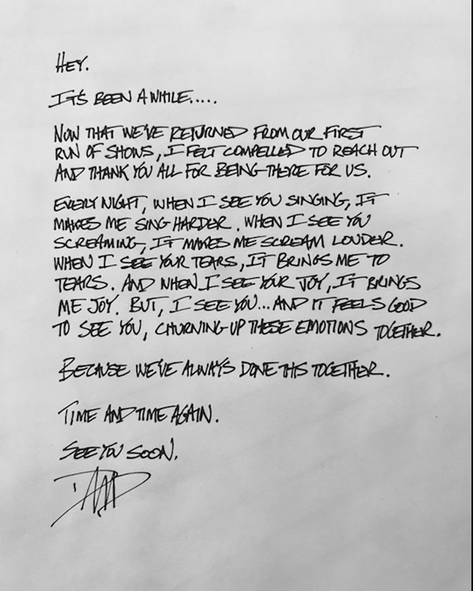 A letter from .@foofighters frontman Dave Grohl.