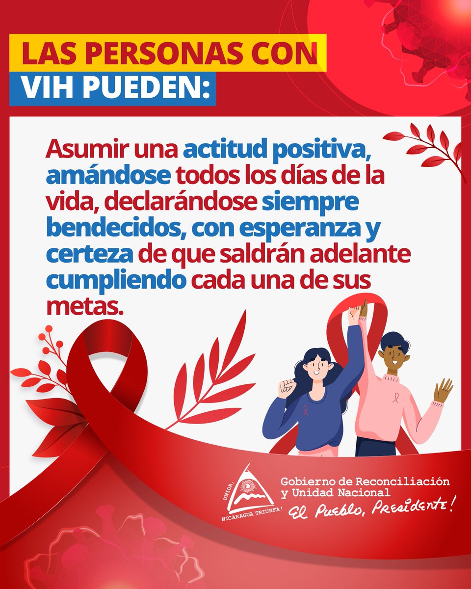 MINIMNicaragua's tweet photo. 🌟Apoyemos a las person@s con VIH en fe, familia y comunidad

Tod@s son un ejemplo de optimismo y fuerza ✨

▶️Conoce más acerca de la Cartilla “Vivir con VIH”, en nuestro sitio web:⤵️ https://t.co/bkcUsU7XU8 https://t.co/SVL1fyPomu