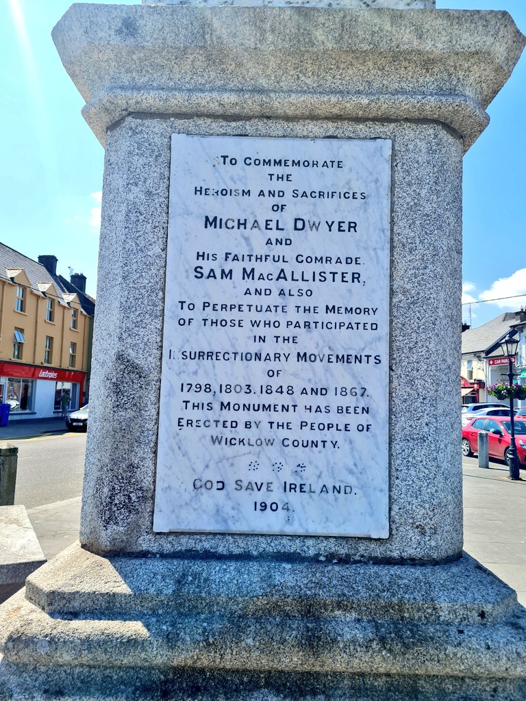 conorleeson's tweet photo. Baltinglass, Co. Wicklow. Only statue in town is dedicated to Sam McAllister, an Antrim Presbyterian who fought with Dwyer across Wicklow in 1798. 💪💪🇮🇪🇮🇪 #UnitedIrishmen1798 #Pikemen #Anniversary225 https://t.co/NVB17vvOHX