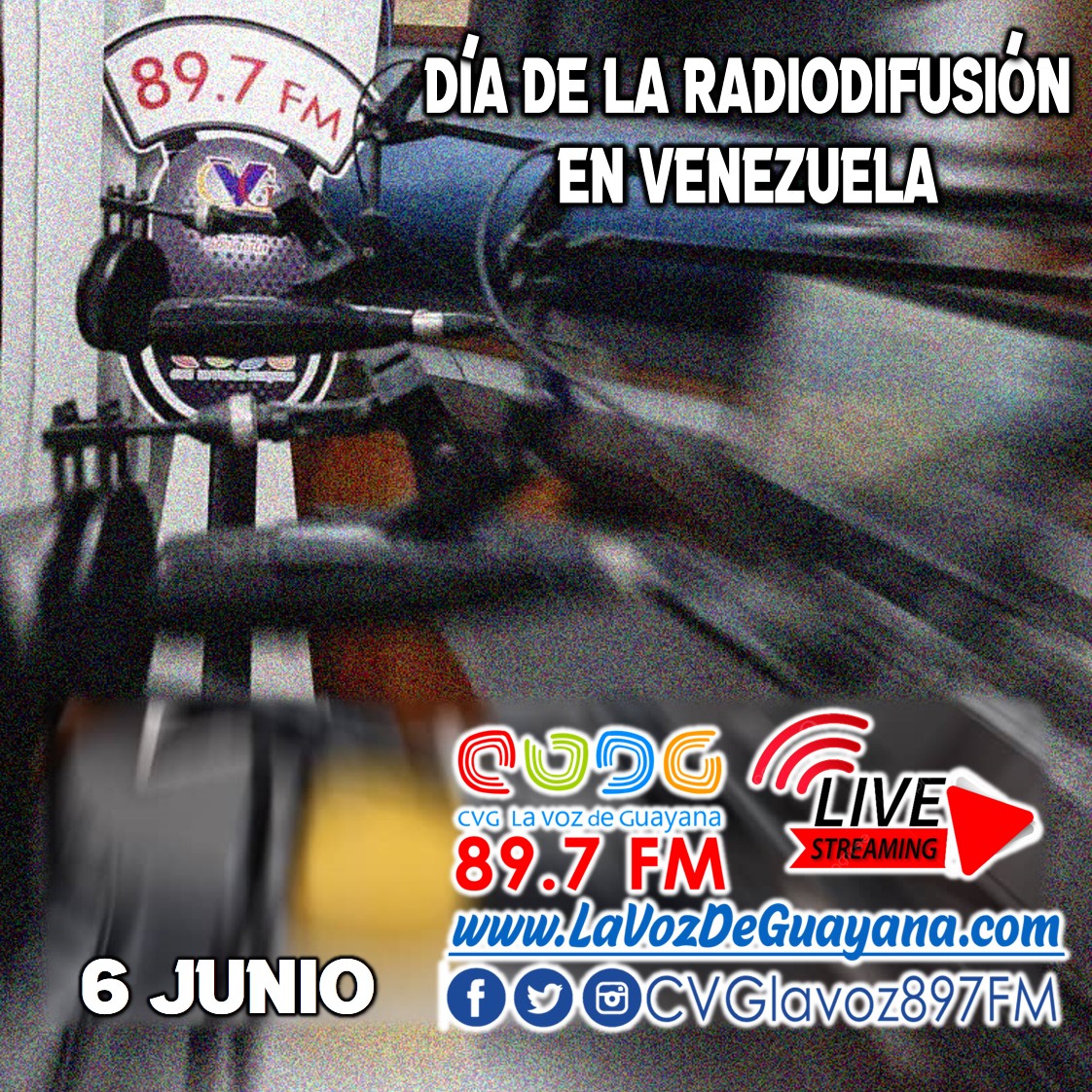 En #Venezuela se celebra el 6 de junio el #DíadelaRadiodifusión, 

RRSS: @CVGLaVoz897FM
instagram.com/p/CtKbbVPODBd/…