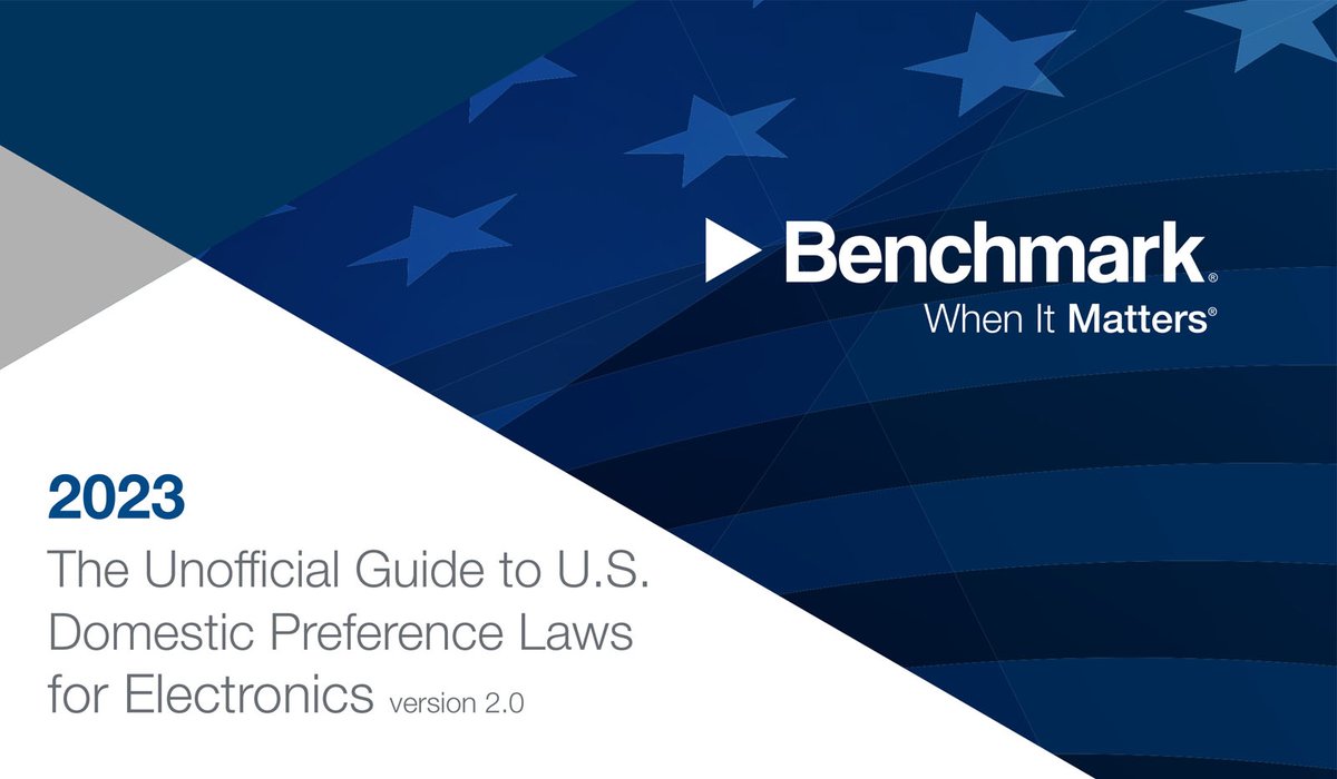 Find out the latest on #BuyAmerica and #BuyAmerican for electronic products with our 2023 update to our domestic preference eBook! hubs.ly/Q01Sl-tT0