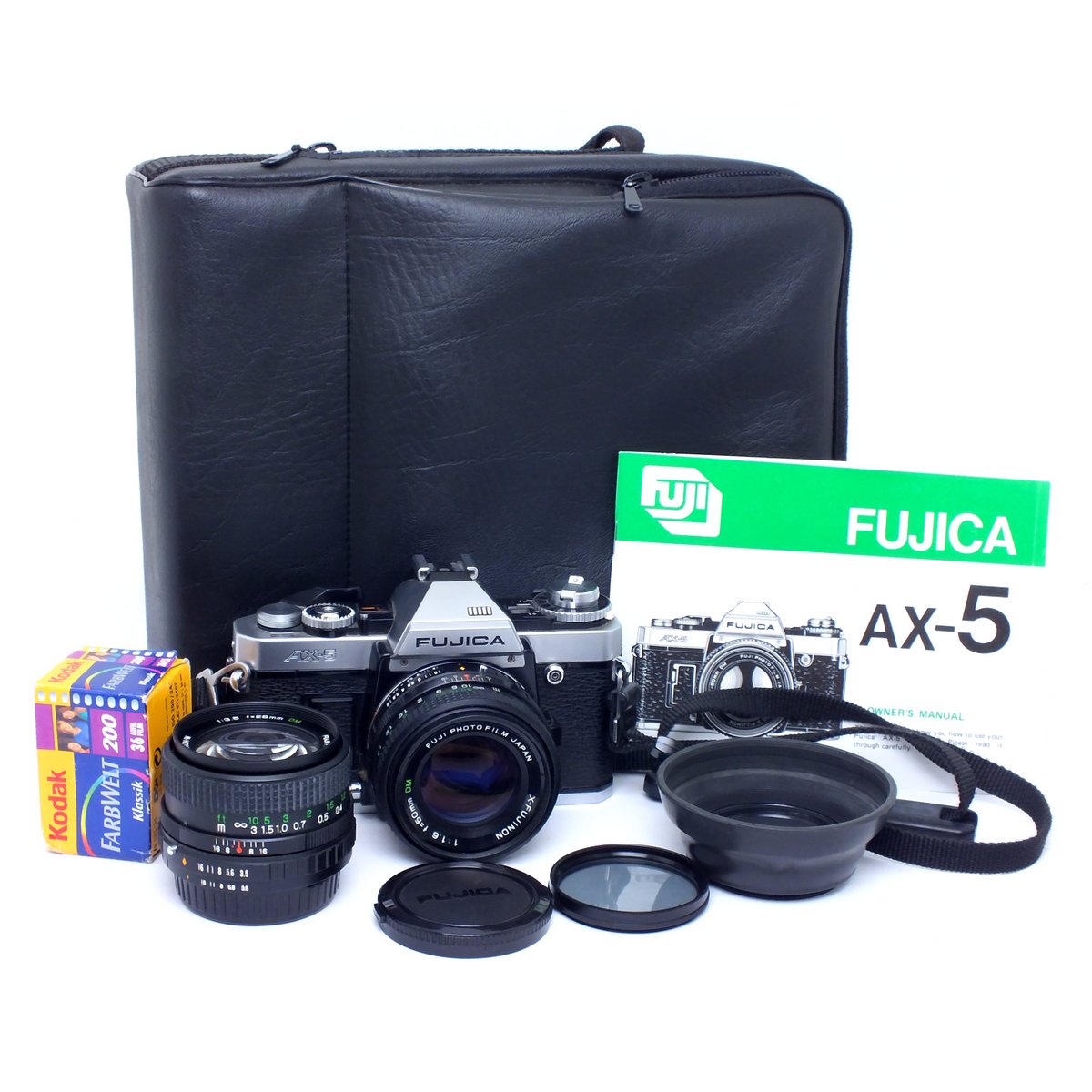 This Fujica AX-5 is in good shape and comes with 28 and 50mm X-Fujinon lenses and a camera bag! ebay.de/itm/3548323450… 
#analogphotography #vintage #vintagecamera #35mm #slr #camera #fuji #fujica #filmnotmegapixels #filmisnotdead #ruhrgebiet #camerashop #cameraboerse #mülheim