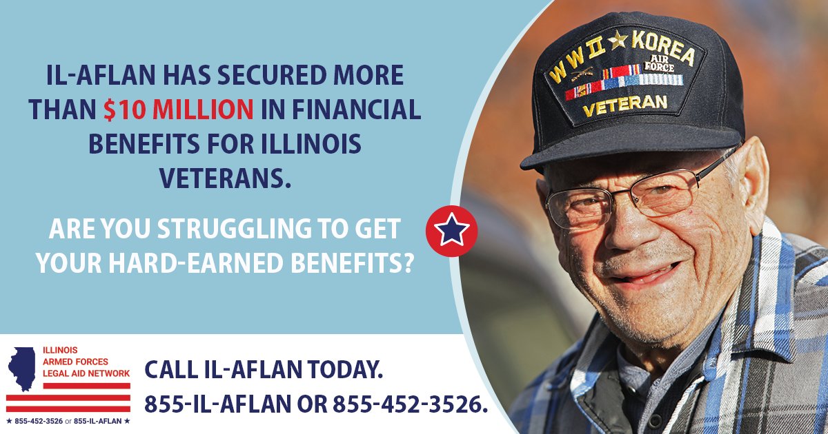 CVLS_legalaid's tweet photo. CVLS is a proud partner of IL-AFLAN, a statewide hotline that provides legal information, advice, brief services, and referrals to veterans, service members, national guard, reservists, and their spouses and dependents. Call 855-452-3526 to get started. #chicagoprobono https://t.co/NIgNhTth1Z