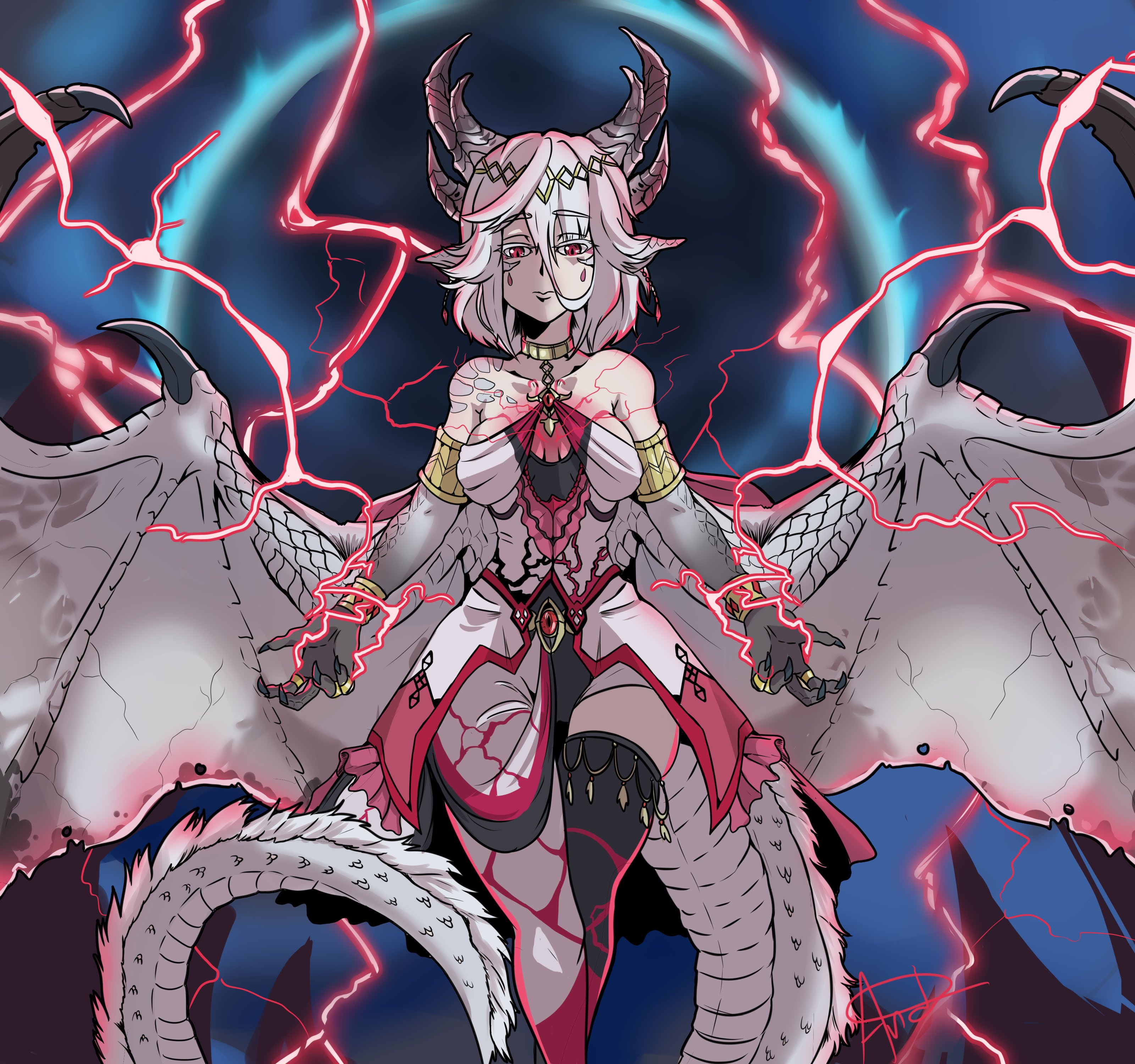 AC hunter - -( 🦀🧀comission cossed 5/5🎨)-- on X: "Primal dragon, White  fatalis the divine wrath of daity shakes and darkens the skies stand up and  give prayers to white..... #art #gijinka #