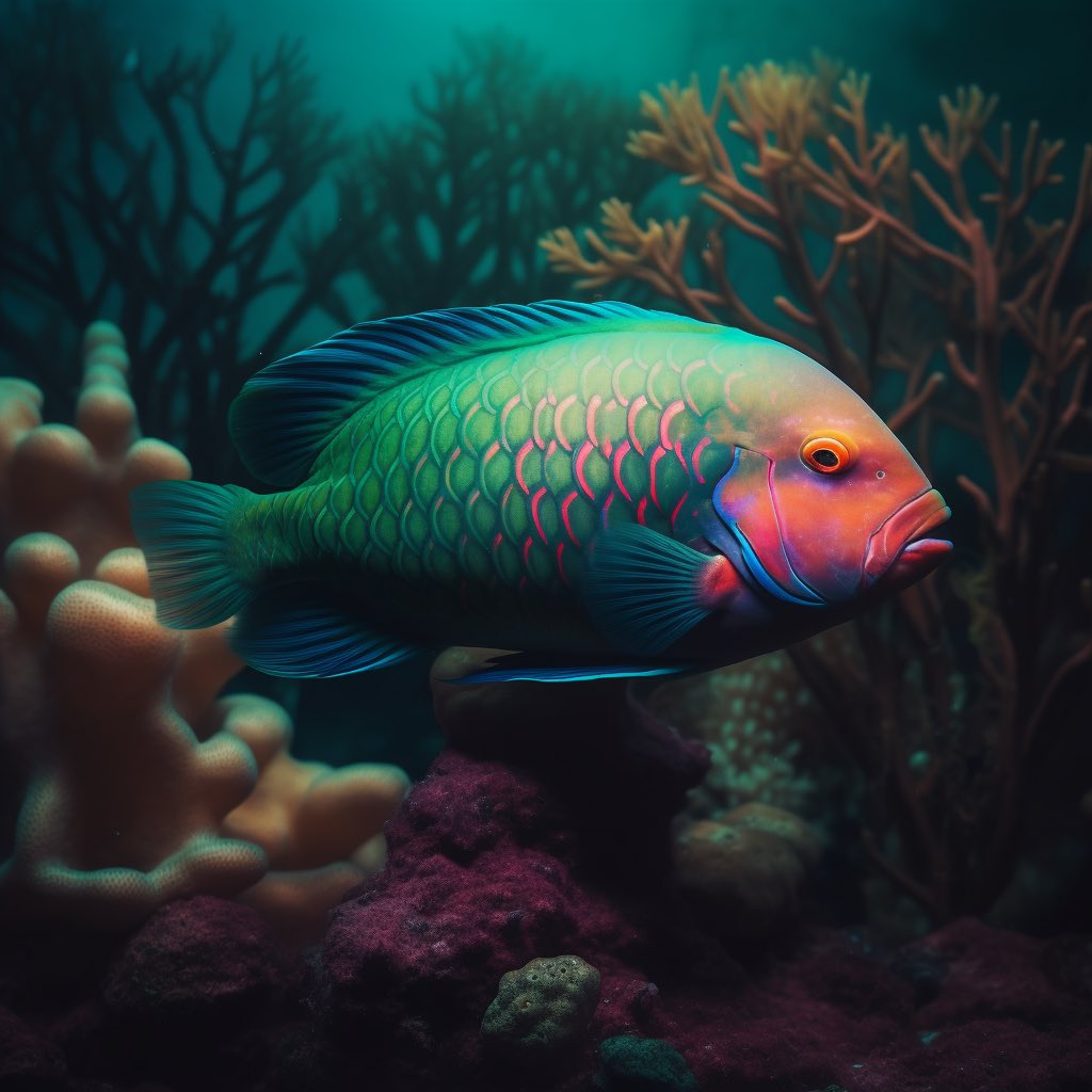 QuantumSolutio's tweet photo. 🌊🐠 Dive into the mesmerizing world of the Red Sea, where #AI-generated art meets the vibrant underwater kingdom! Behold the majestic #EmperorAngelfish, the kaleidoscopic #Parrotfish, the mighty #Napoleon, and the shimmering #GoldenTrevally. #RedSeaFishArt #Ai https://t.co/nVxME4oxgi
