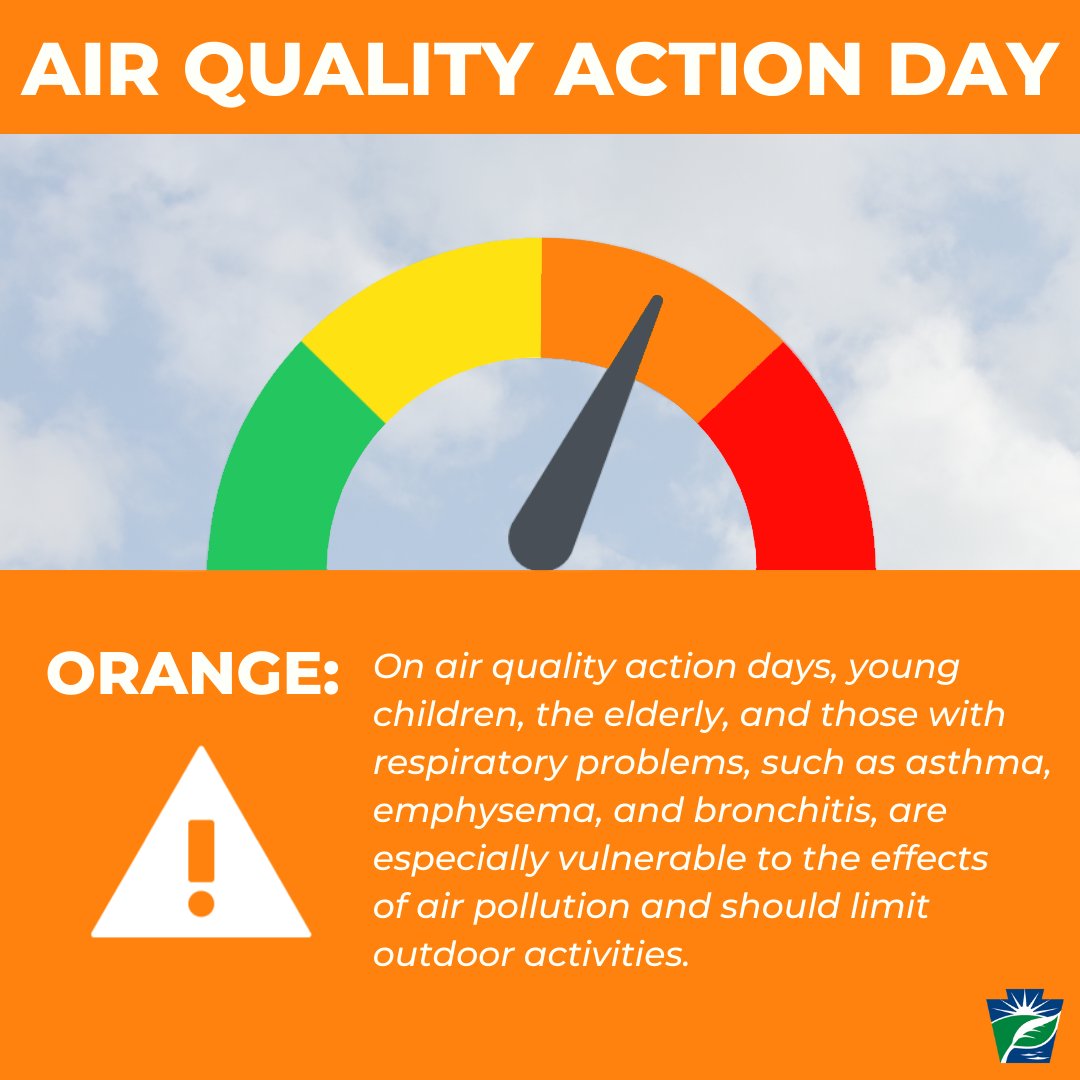 PennsylvaniaDEP's tweet photo. DEP Declares Code Orange Air Quality Action Day for Fine Particulate Matter for Wednesday, June 7, 2023, in Multiple Areas of Pennsylvania: https://t.co/RTXN87GQ7h

• The Philadelphia Area
• The Lehigh Valley-Berks Area
• The Susquehanna Valley Area
• The Pittsburgh Area https://t.co/vMvzO4lewf