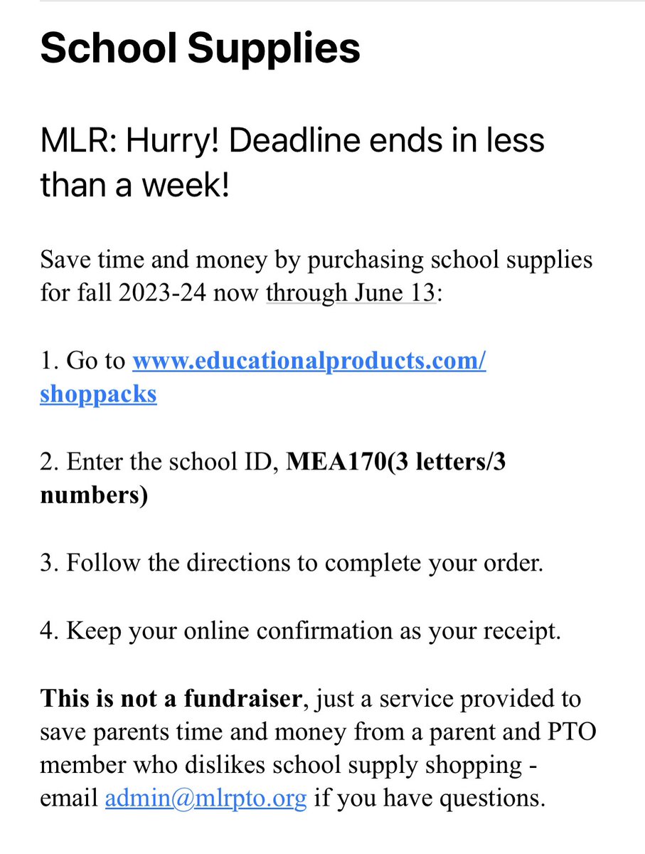 👇🏼👇🏼👇🏼Best deal around! Buy your prepackaged school supplies through PTO! Your child’s kit will have everything in it that is on the district supply list! 
#305growsgreatness