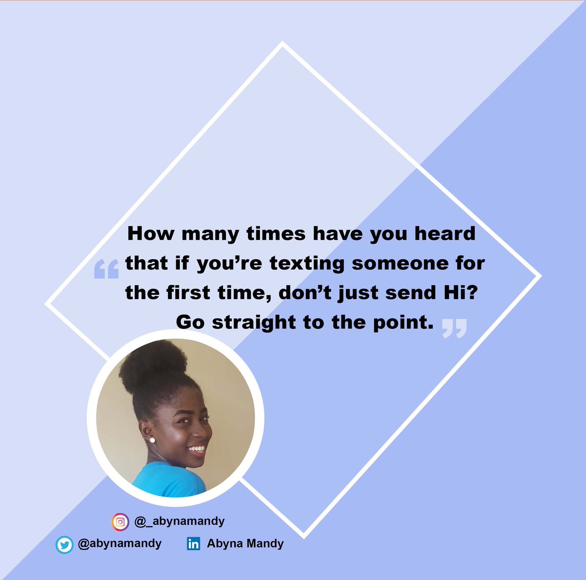 abynamandy's tweet image. How many times? Do we actually practice this 🤔 
.
#commstudies #communicateitright #texting #straighttothepoint #wipr #iprghana #prenthusiast #thinkingchange #abynamandy #media #gsm