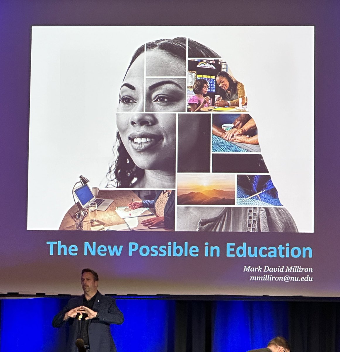 PreisigJessica's tweet image. “Extremes tend to be bullies… true believers tend to overpromise and under-deliver.” @markmilliron In the move from “novel to normal,” how do we bring people together to leverage the possibilities? #LearningImpact23