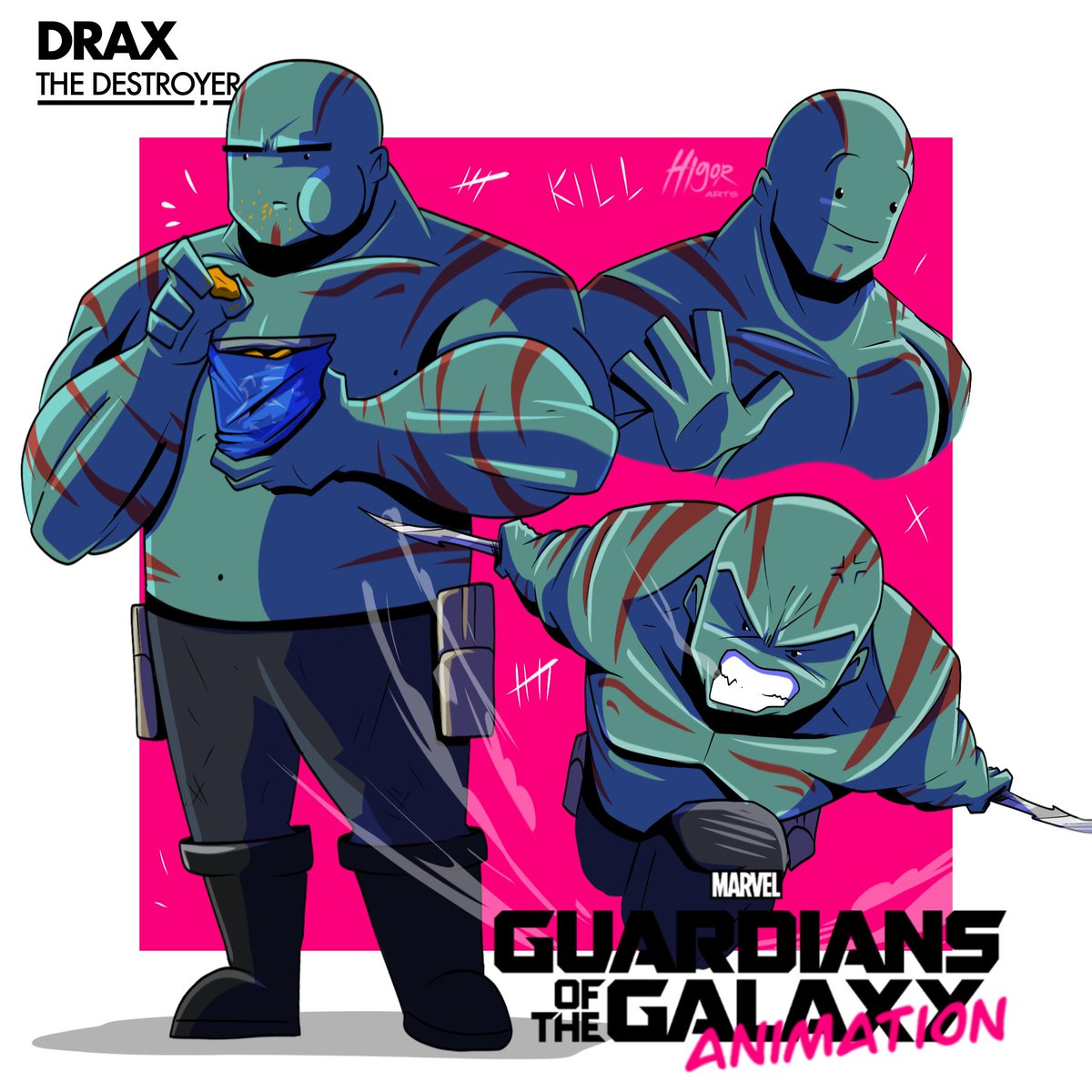 Only Draw  !!! #GuardiansOfTheGalaxy #drax #characterdesign #ilustration #animation 3/6